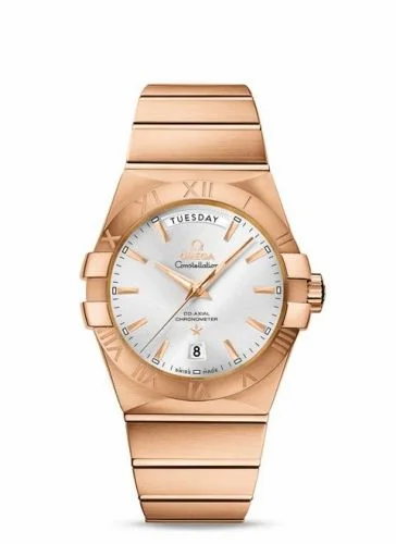 Omega Constellation Co-Axial 38 Day-Date Red Gold / Silver 123.50.38.22.02.001 (12350382202001)